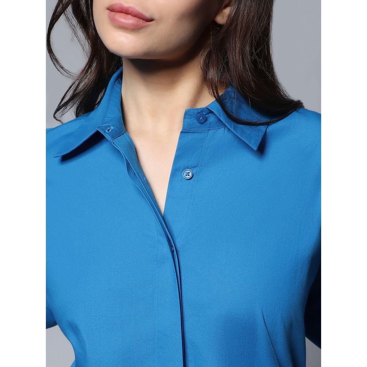 High Star Oversized Solid Longline Shirt with Long Sleeves-women-clothing-shirtsandblouses-shirts-image-4
