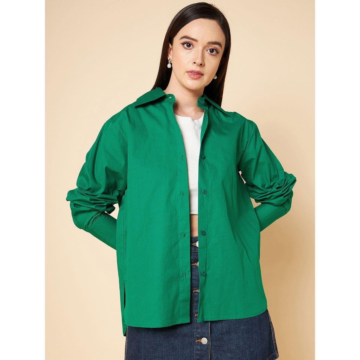 بلوزة سادة واسعة باكمام طويلة هاي ستار × ستايلي-women-clothing-shirtsandblouses-shirts-image-1