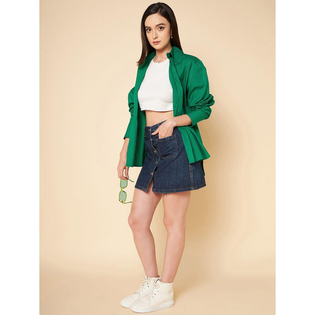 بلوزة سادة واسعة باكمام طويلة هاي ستار × ستايلي-women-clothing-shirtsandblouses-shirts-image-2