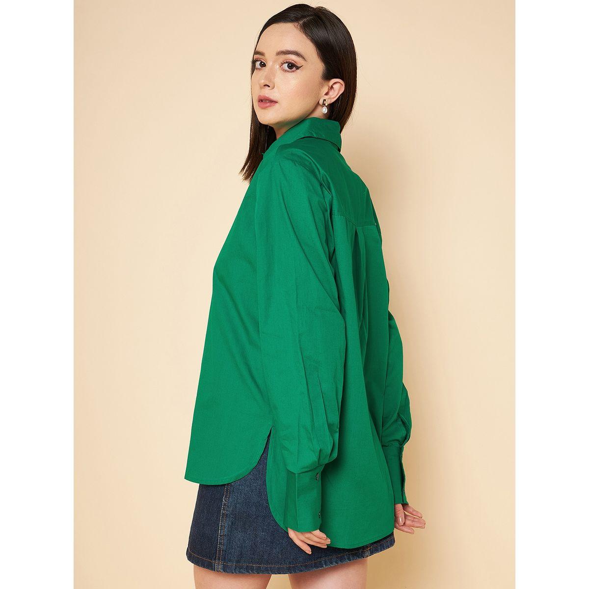 بلوزة سادة واسعة باكمام طويلة هاي ستار × ستايلي-women-clothing-shirtsandblouses-shirts-image-3