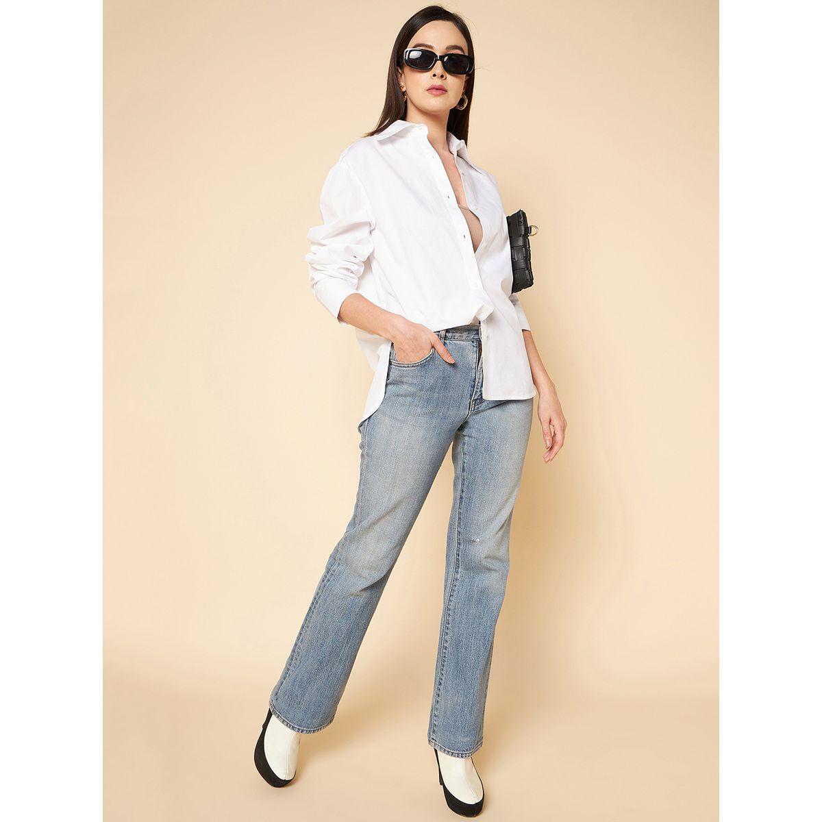 بلوزة سادة واسعة بأكمام طويلة هاي ستار × ستايلي-women-clothing-shirtsandblouses-shirts-image-2