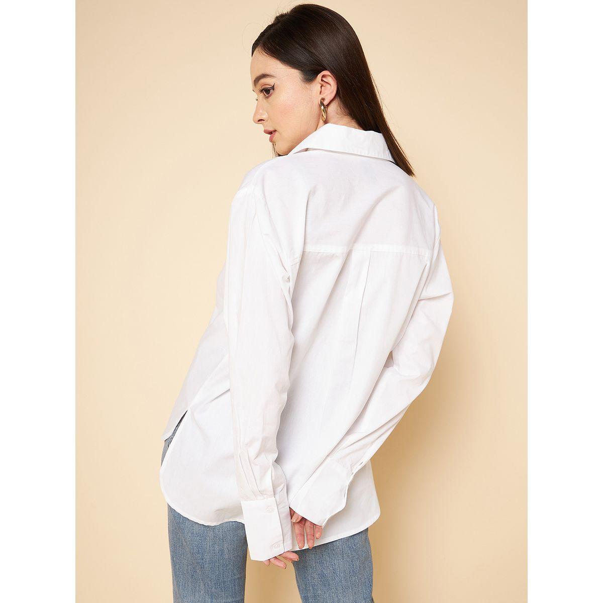 بلوزة سادة واسعة بأكمام طويلة هاي ستار × ستايلي-women-clothing-shirtsandblouses-shirts-image-4