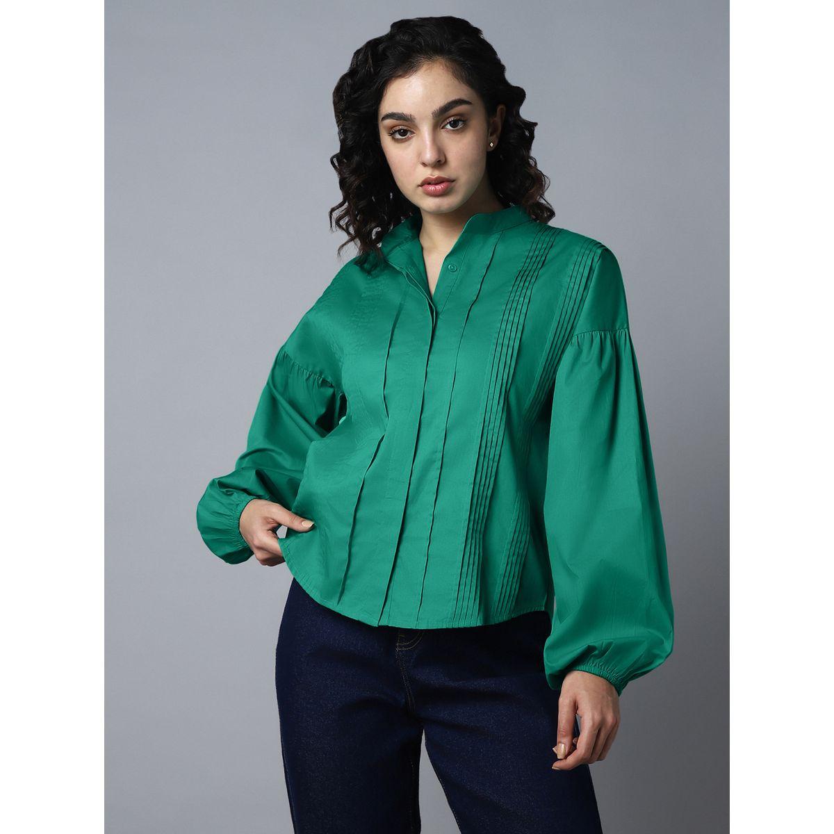 High Star X Styli  Oversized Pleated Shirt with Balloon Sleeves-women-clothing-shirtsandblouses-shirts-image-2