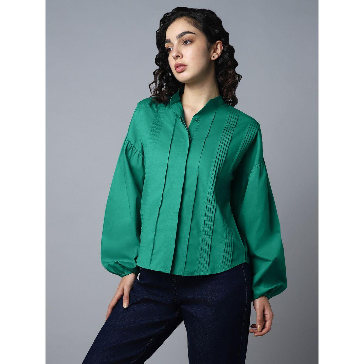High Star X Styli  Oversized Pleated Shirt with Balloon Sleeves-women-clothing-shirtsandblouses-shirts-image-3