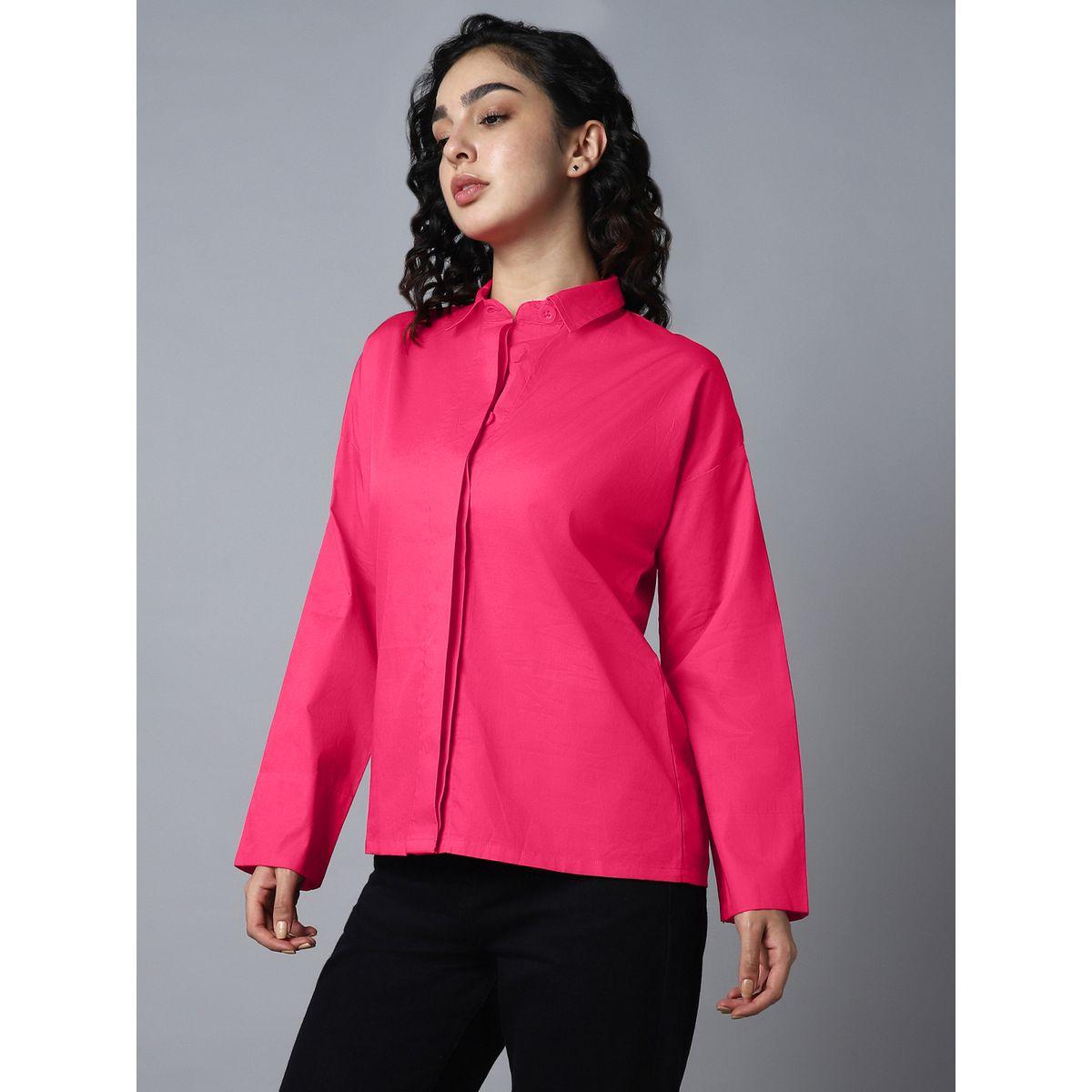 بلوزة سادة بقصة عادية وازرار مخفية-women-clothing-shirtsandblouses-shirts-image-5