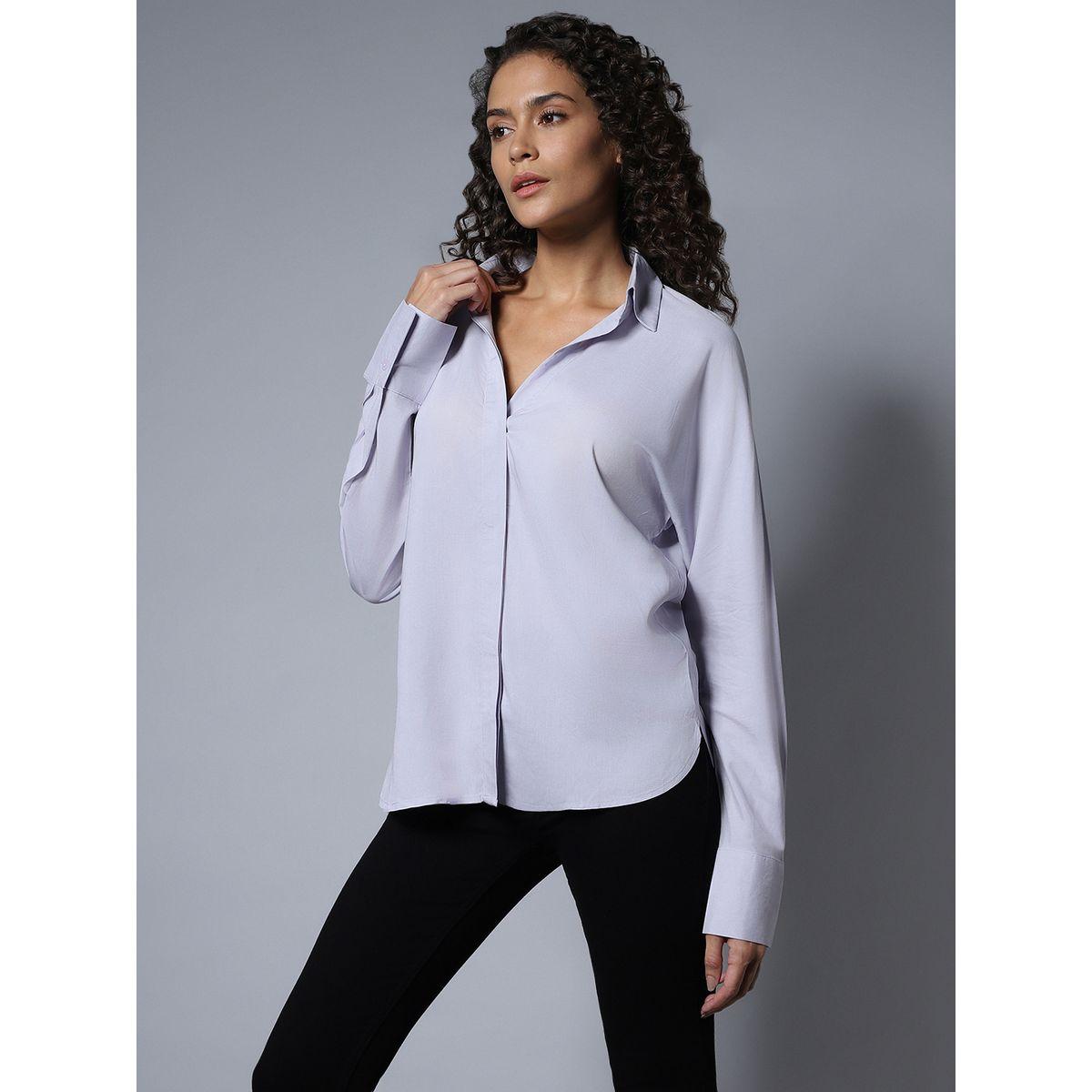 High Star X Styli  Solid Concealed Placket Shirt with Long Sleeves-women-clothing-shirtsandblouses-shirts-image-3