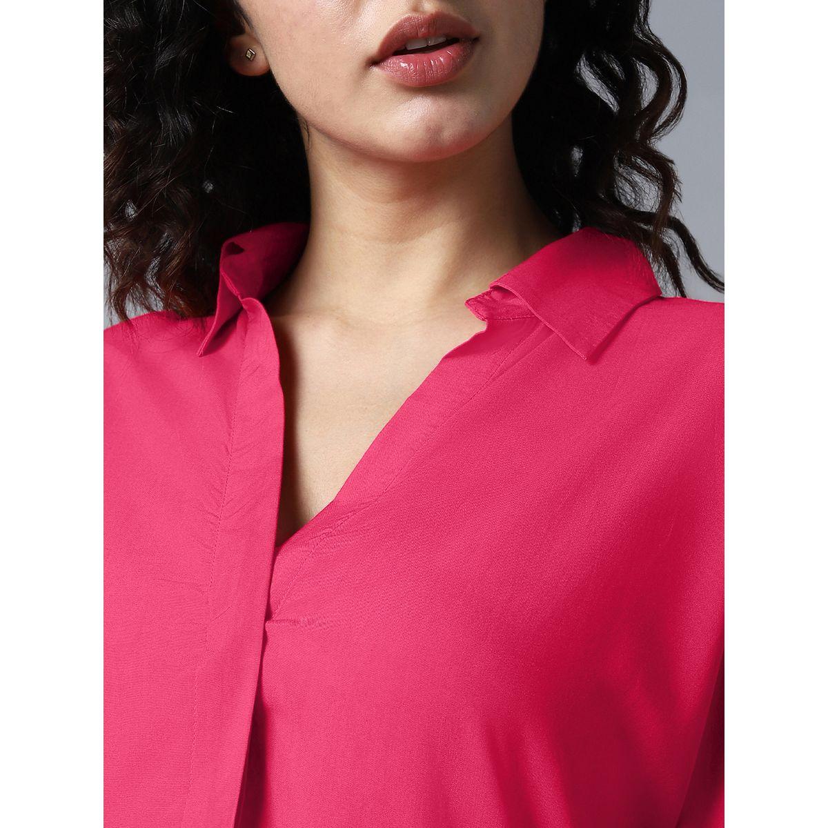 بلوزة واسع مع حافة منحنية وازرار مخفية-women-clothing-shirtsandblouses-shirts-image-4