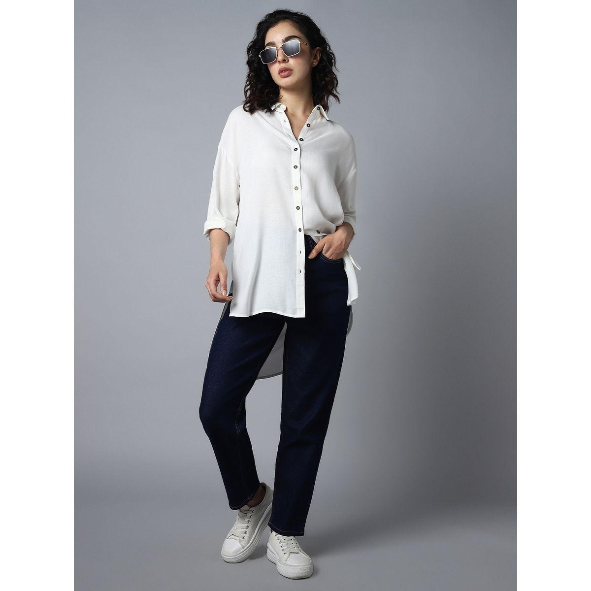 High Star X Styli  Oversized High Low Hem Shirt with Long Sleeves-women-clothing-shirtsandblouses-shirts-image-1