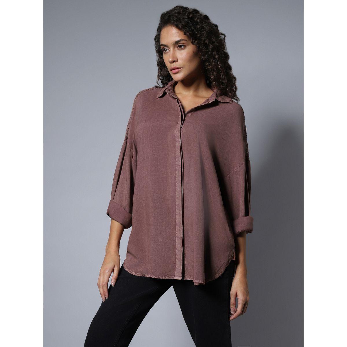 High Star X Styli  Oversized Placket Longline Shirt with Long Sleeves-women-clothing-shirtsandblouses-shirts-image-3
