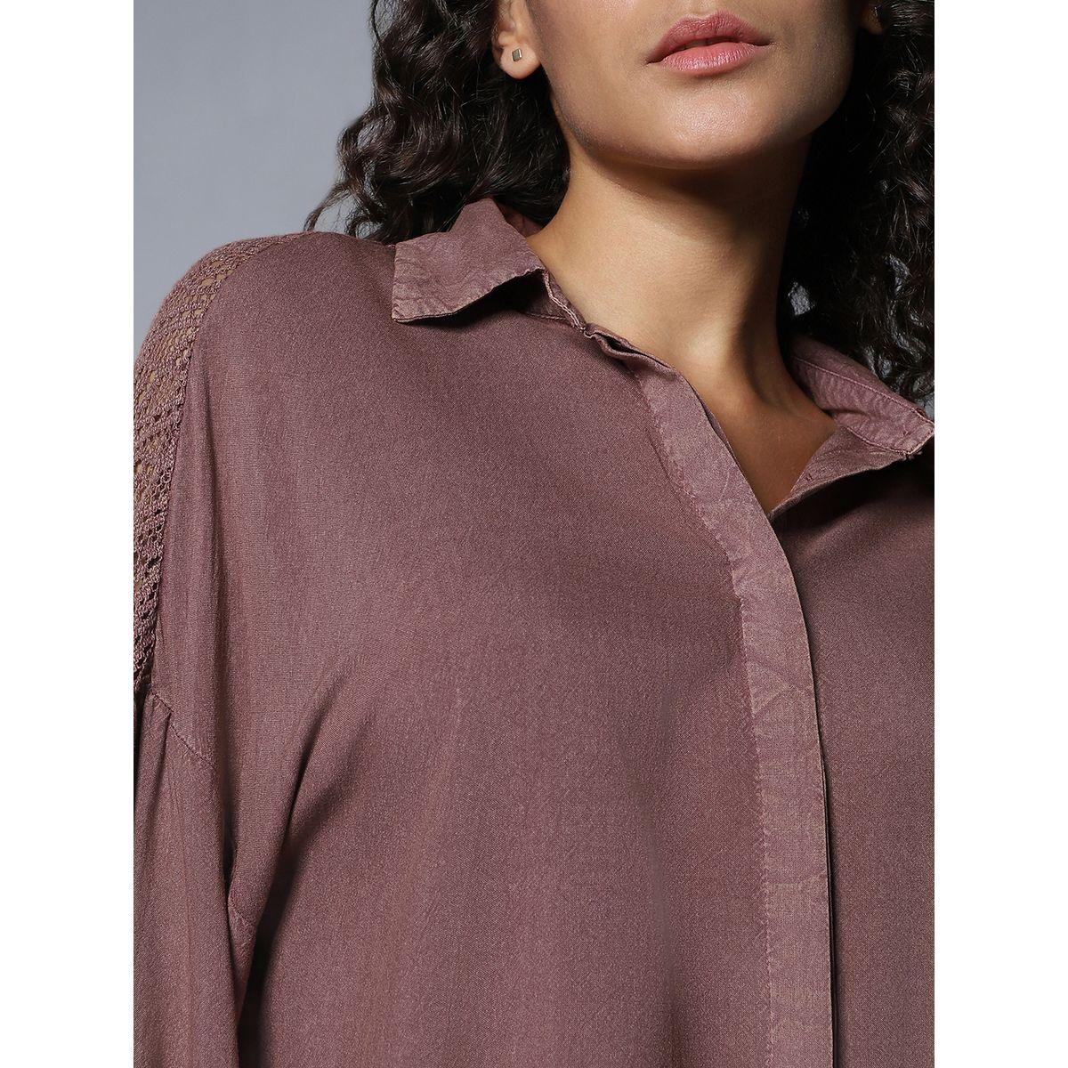 High Star X Styli  Oversized Placket Longline Shirt with Long Sleeves-women-clothing-shirtsandblouses-shirts-image-4