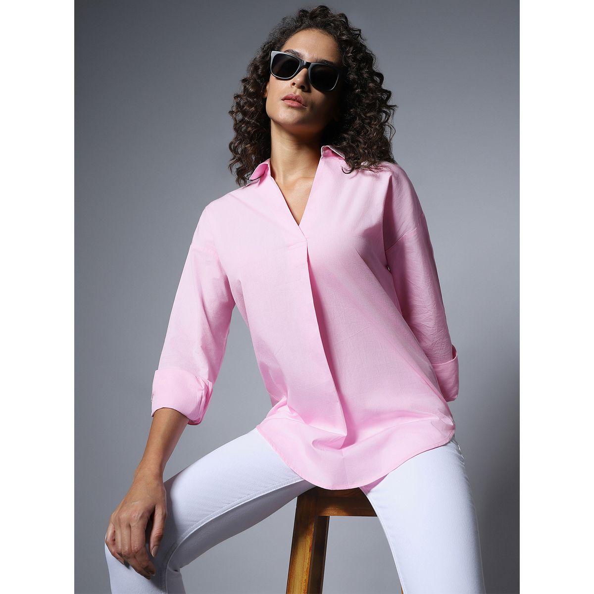 High Star X Styli  Solid Longline Shirt with O-Ring Detail-women-clothing-shirtsandblouses-shirts-image-2