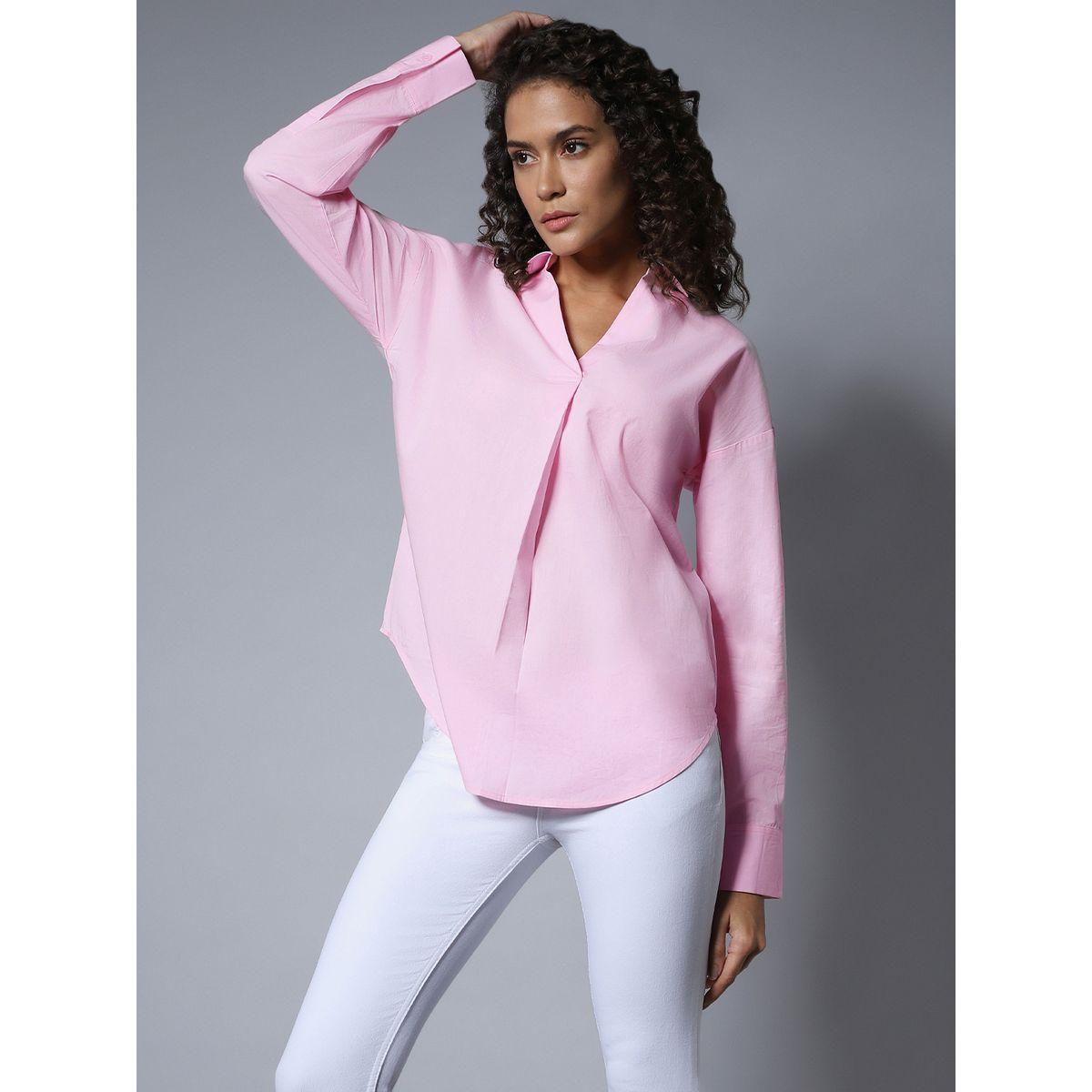 High Star X Styli  Solid Longline Shirt with O-Ring Detail-women-clothing-shirtsandblouses-shirts-image-3