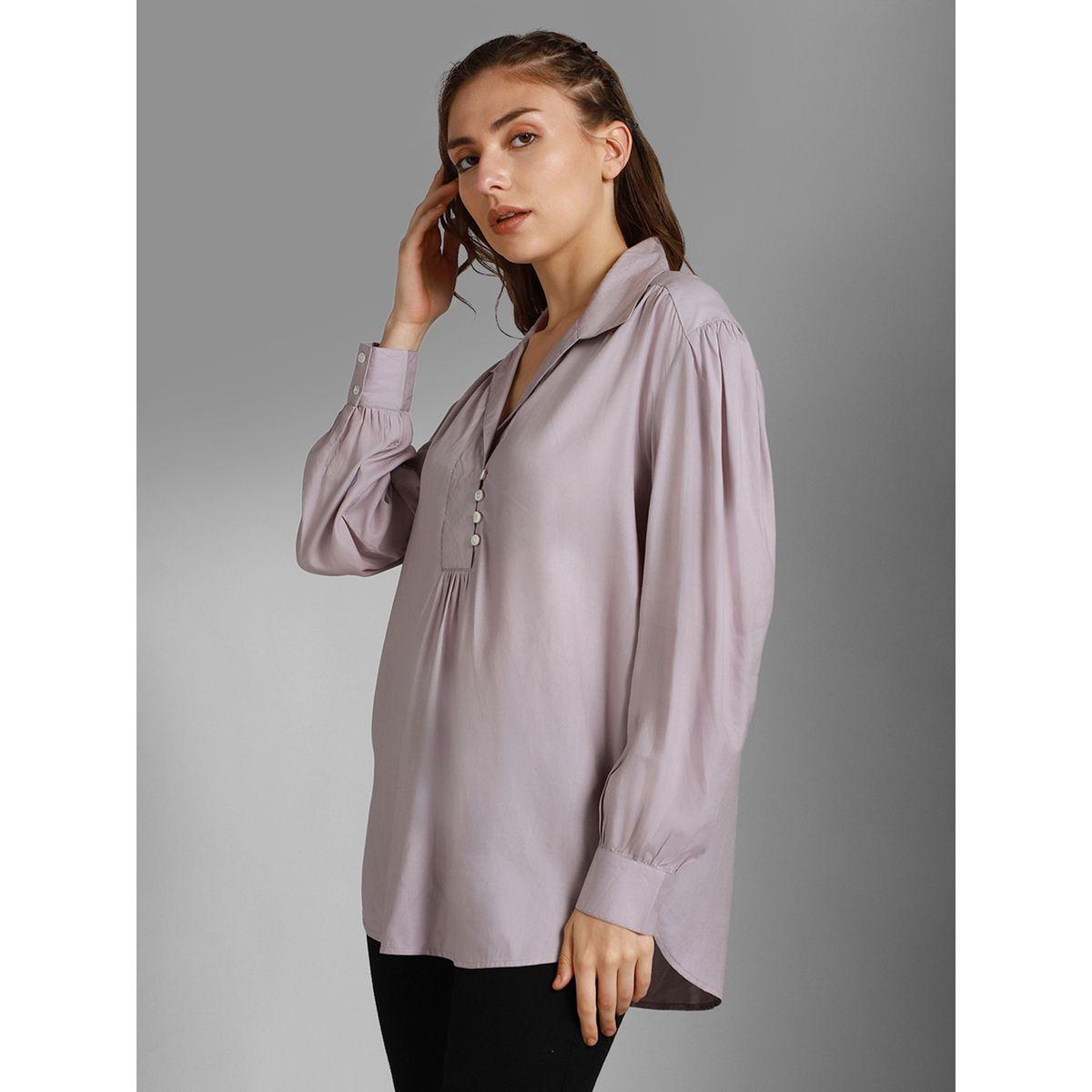 High Star X Styli  Cotton Relaxed Fit Shirt with Button Loop-women-clothing-shirtsandblouses-shirts-image-1