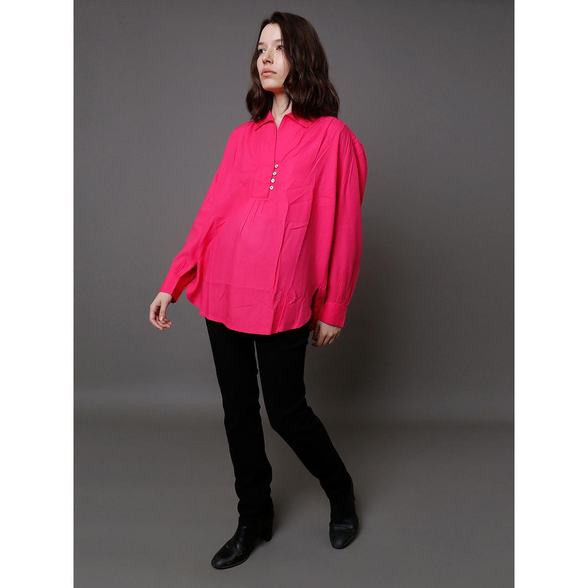 High Star X Styli  Cotton Relaxed Fit Shirt with Button Loop-women-clothing-shirtsandblouses-shirts-image-1