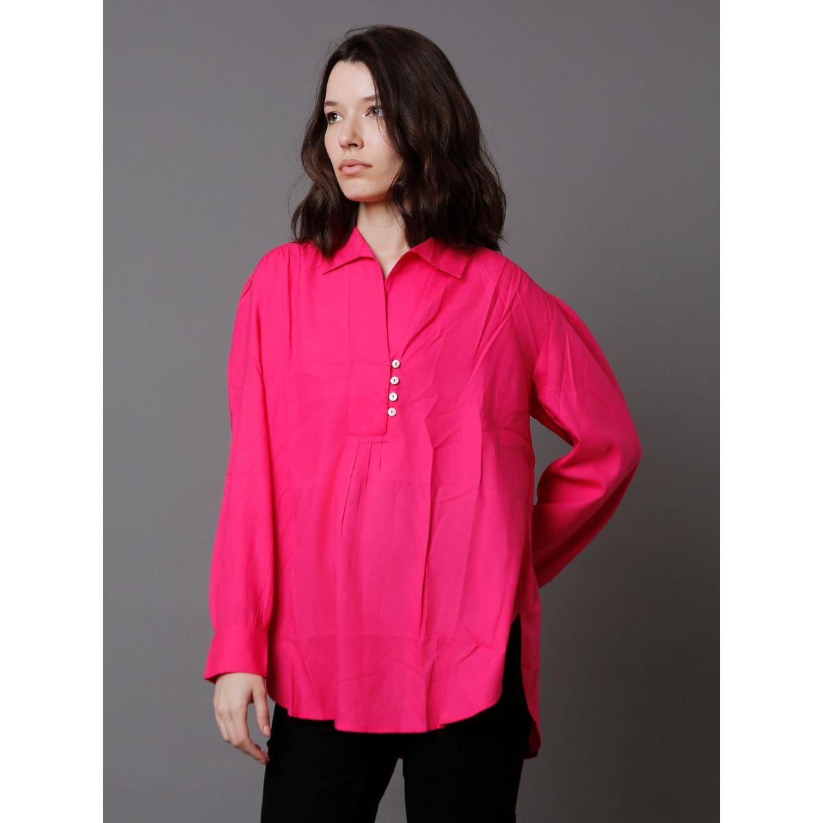 High Star X Styli  Cotton Relaxed Fit Shirt with Button Loop-women-clothing-shirtsandblouses-shirts-image-2