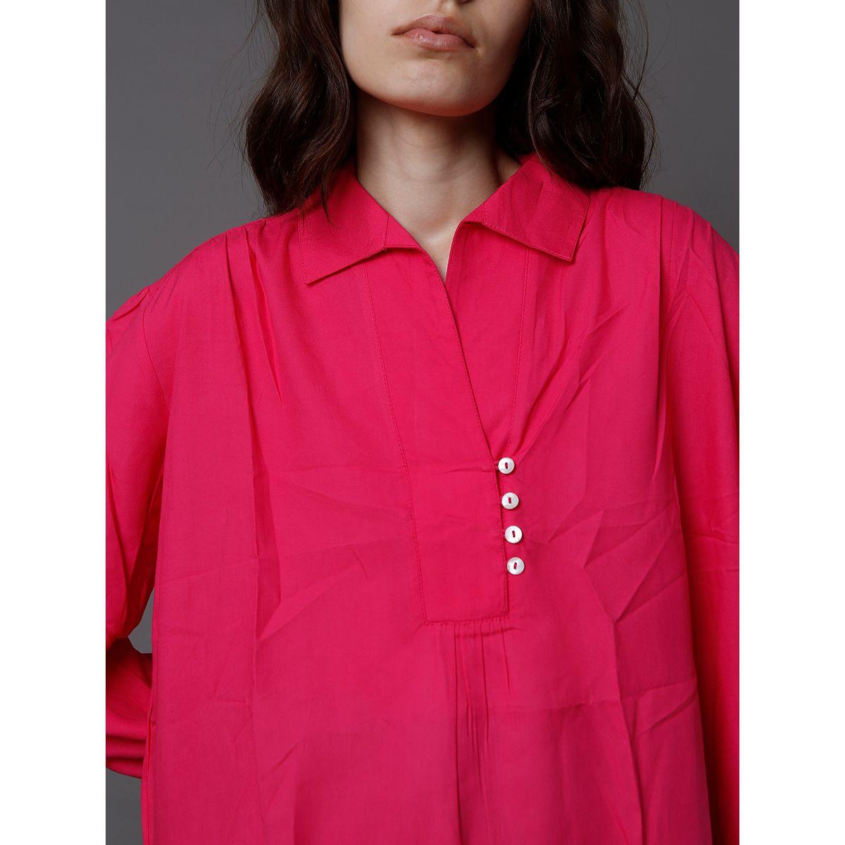 High Star X Styli  Cotton Relaxed Fit Shirt with Button Loop-women-clothing-shirtsandblouses-shirts-image-4