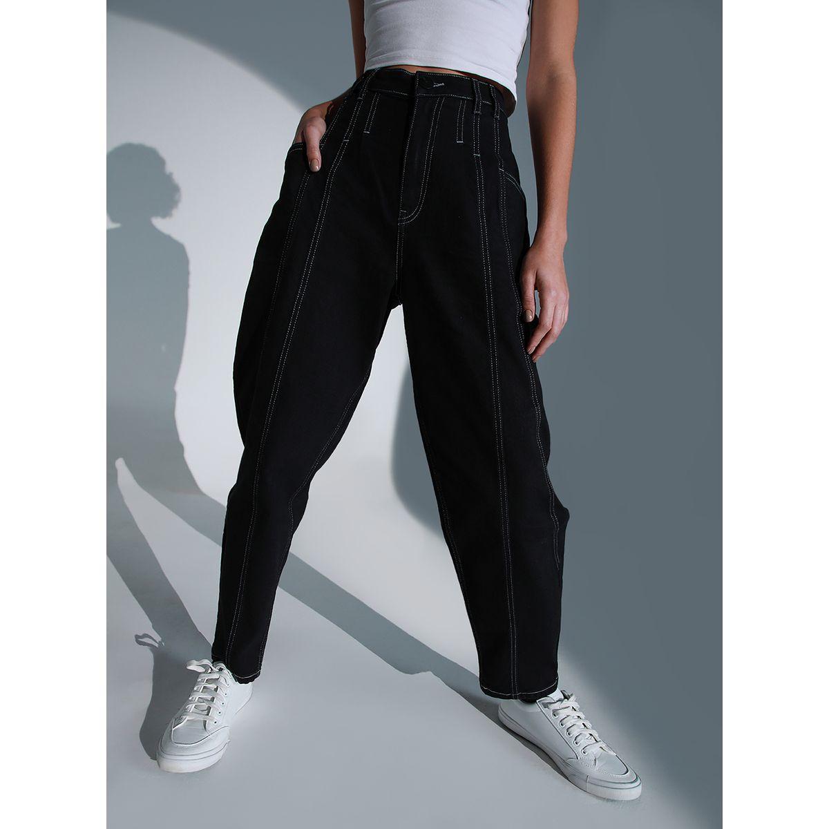 جينز بقصة بالون مع جيوب هابر هولم × ستايلي-women-clothing-bottoms-jeans-image-1