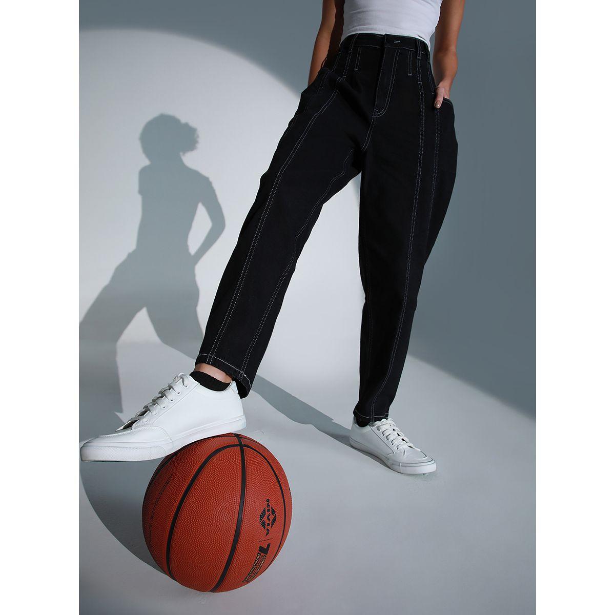 Hubberholme X Styli  High Rise Balloon Fit Jeans with Pockets-women-clothing-bottoms-jeans-image-3