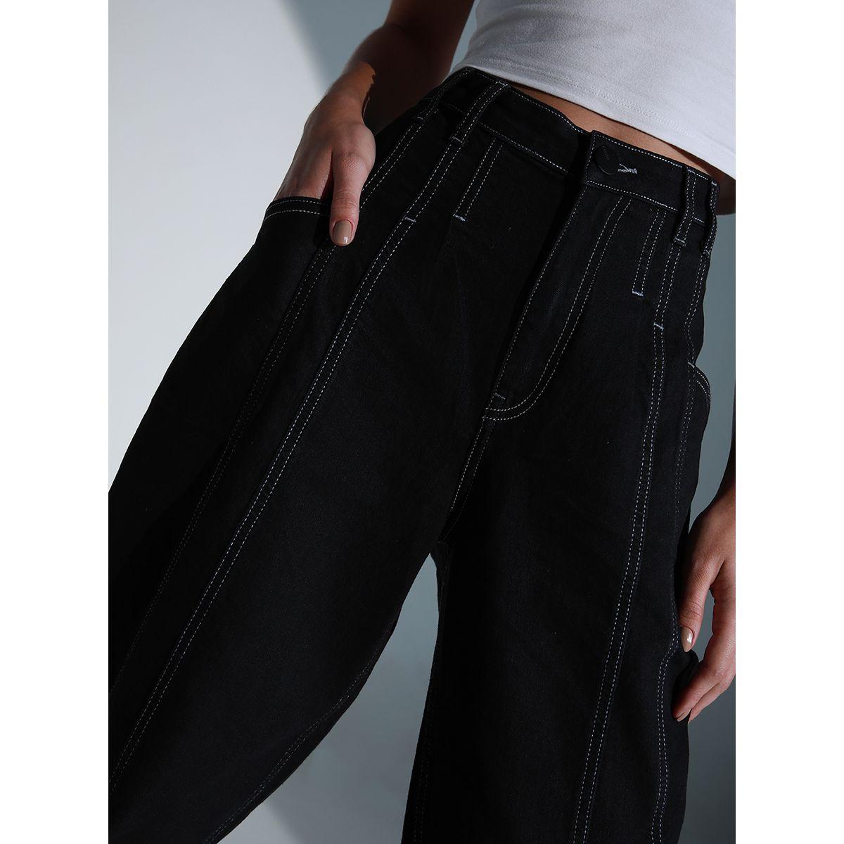 Hubberholme X Styli  High Rise Balloon Fit Jeans with Pockets-women-clothing-bottoms-jeans-image-5