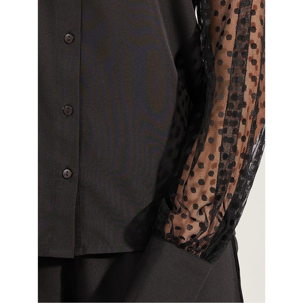 Styli Mesh Insert Sleeve Shirt & Tailored Pants Co-Ords-women-clothing-coordsets-image-4