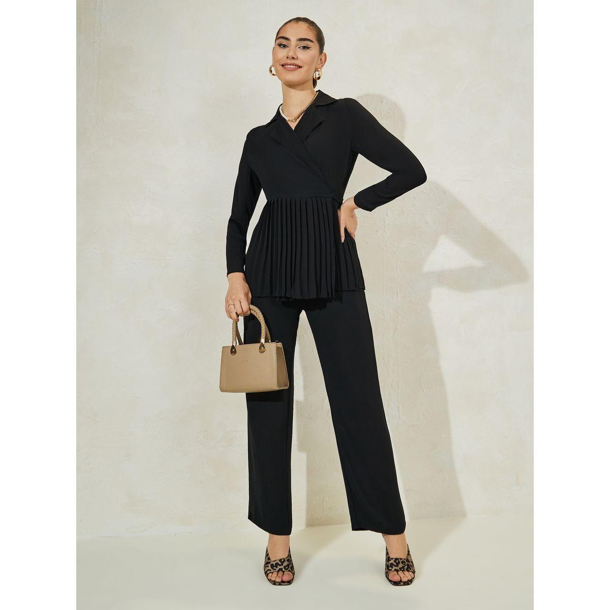 Styli Pleated Blazer & Tailored Pants Co-Ords-women-clothing-coordsets-image-1