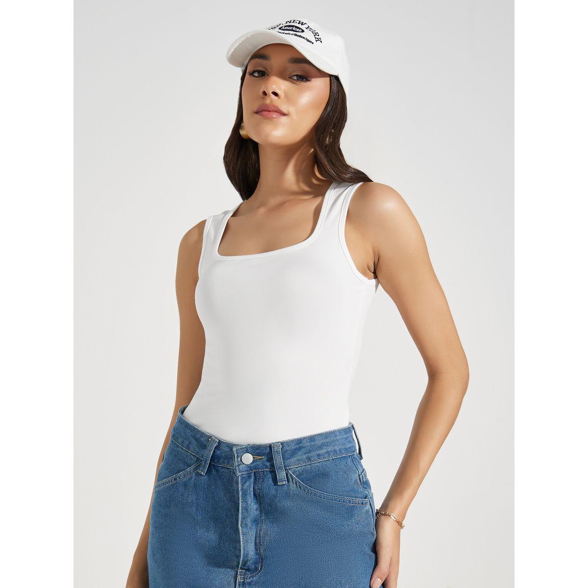 بودي سوت سادة بلا اكمام مع ياقة واسعة-women-clothing-tshirts-image-2