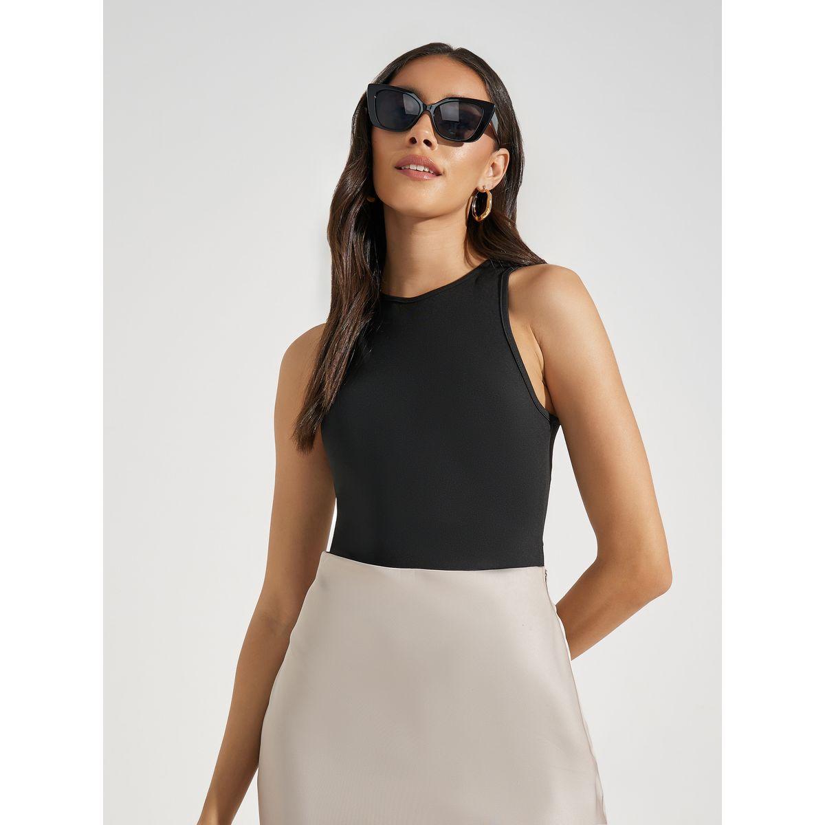 Styli Solid Knit Sleeveless Round Neck Bodysuit-women-clothing-tshirts-image-2
