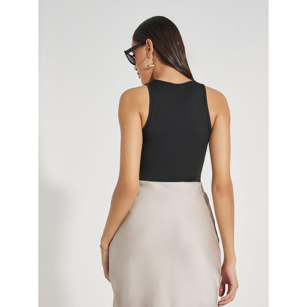 Styli Solid Knit Sleeveless Round Neck Bodysuit-women-clothing-tshirts-image-5