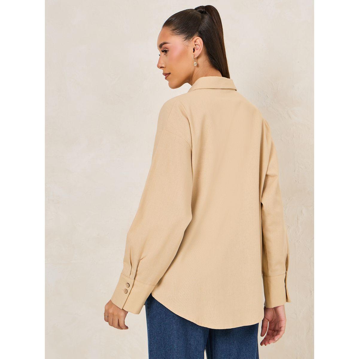 Styli Linen Look Oversized Longline Shirt-women-clothing-shirtsandblouses-shirts-image-5