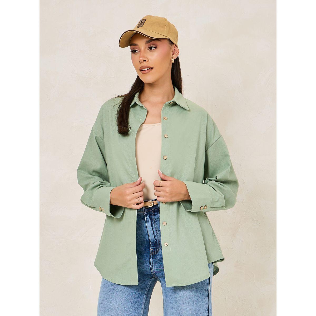 Styli Linen Look Oversized Longline Shirt-women-clothing-shirtsandblouses-shirts-image-1