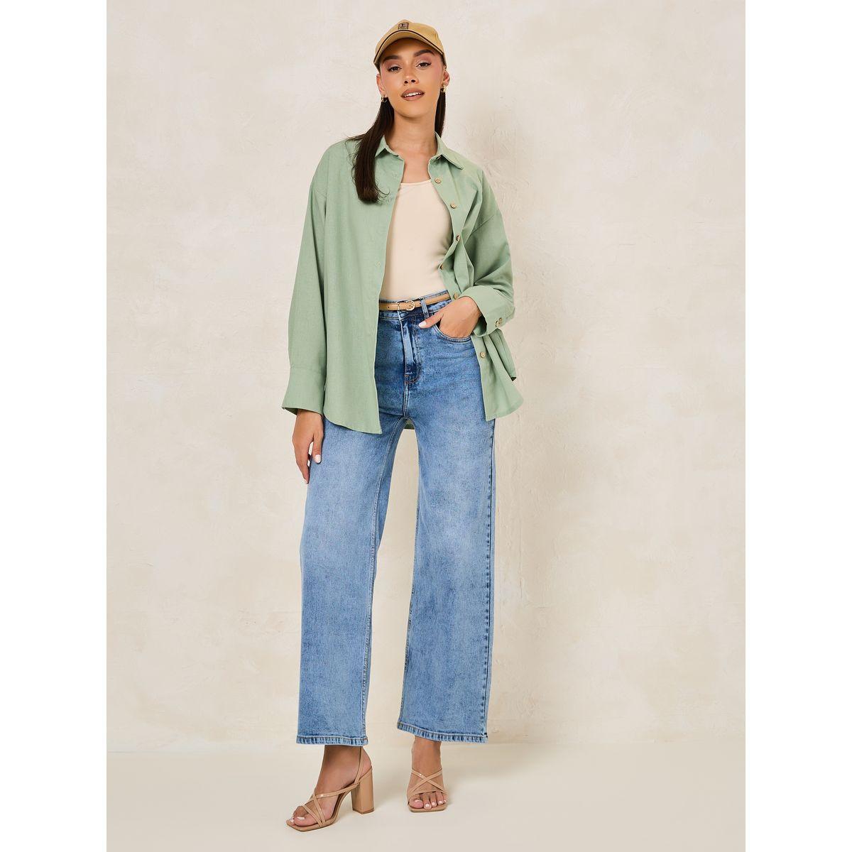 Styli Linen Look Oversized Longline Shirt-women-clothing-shirtsandblouses-shirts-image-2