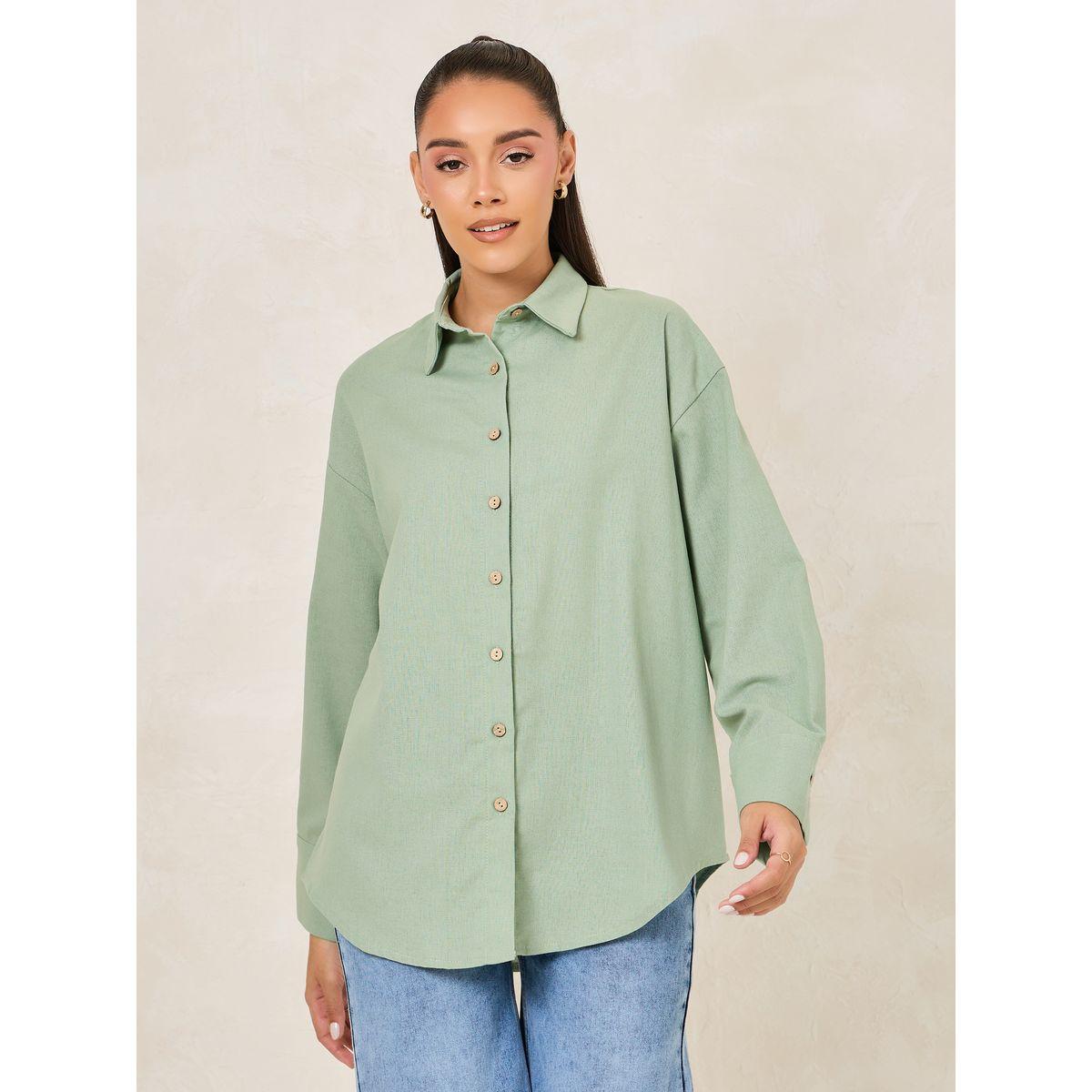Styli Linen Look Oversized Longline Shirt-women-clothing-shirtsandblouses-shirts-image-3