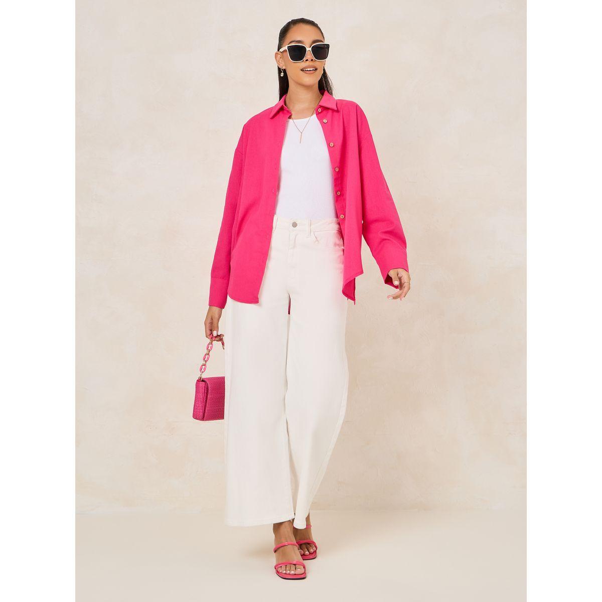 بلوزة فضفاضة بمظهر الكتان-women-clothing-shirtsandblouses-shirts-image-2