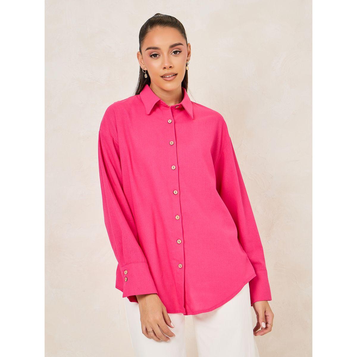 بلوزة فضفاضة بمظهر الكتان-women-clothing-shirtsandblouses-shirts-image-3