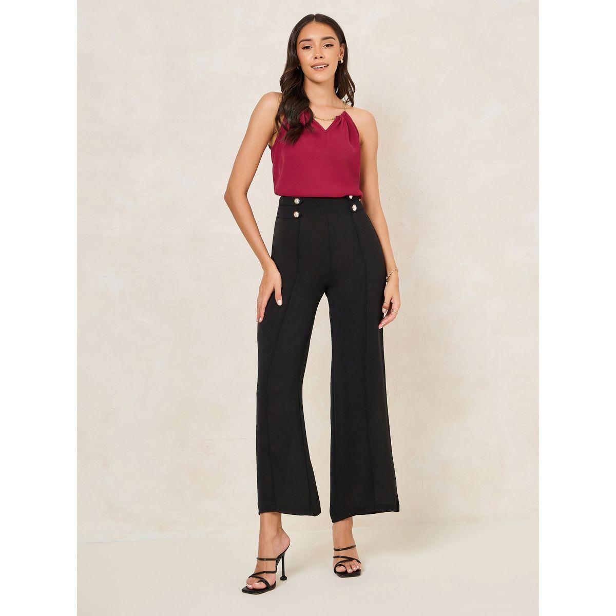 Styli Solid Woven Halter Top with Chain Detailing-women-clothing-shirtsandblouses-blouses-image-2