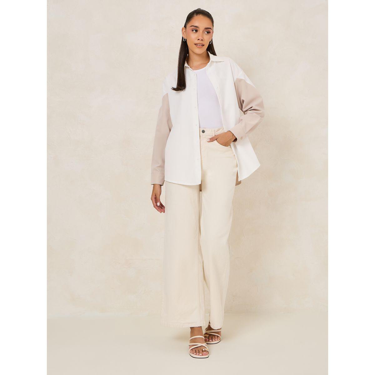 Styli Colorblock Woven Oversized Longline Shirt-women-clothing-shirtsandblouses-shirts-image-2