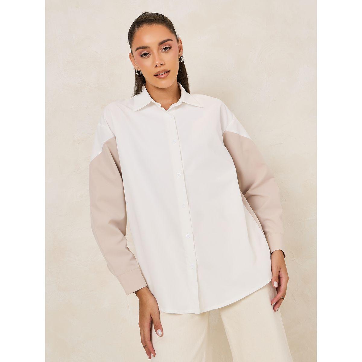 Styli Colorblock Woven Oversized Longline Shirt-women-clothing-shirtsandblouses-shirts-image-3