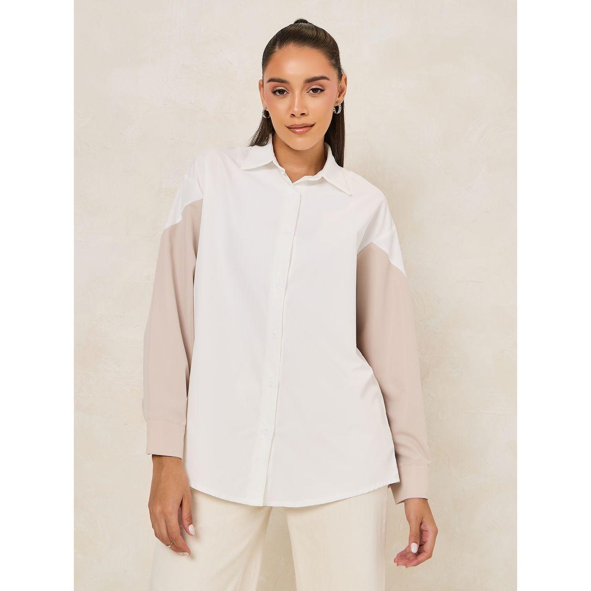 Styli Colorblock Woven Oversized Longline Shirt-women-clothing-shirtsandblouses-shirts-image-4