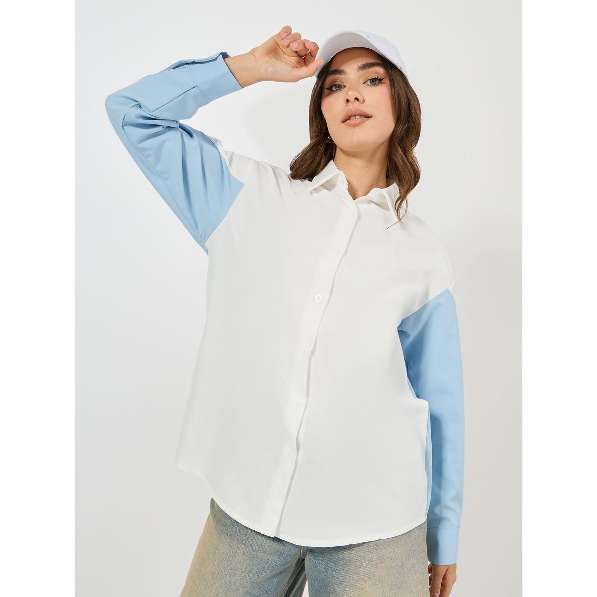 Styli Colorblock Woven Oversized Longline Shirt-women-clothing-shirtsandblouses-shirts-image-3