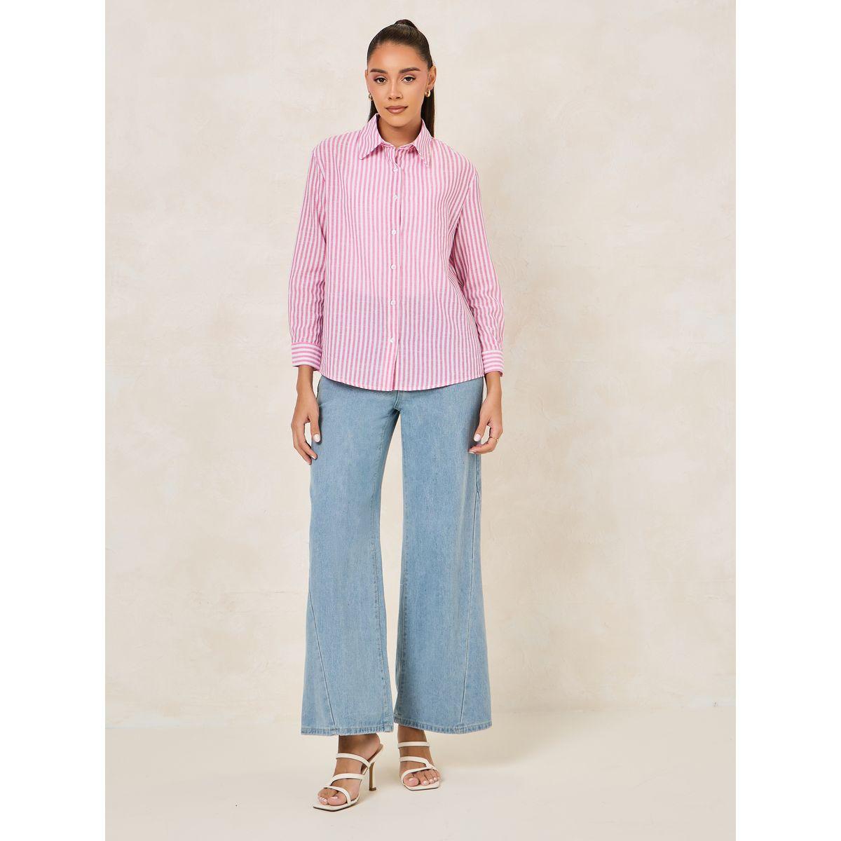 Styli Oversized Striped Longline Shirt-women-clothing-shirtsandblouses-shirts-image-2