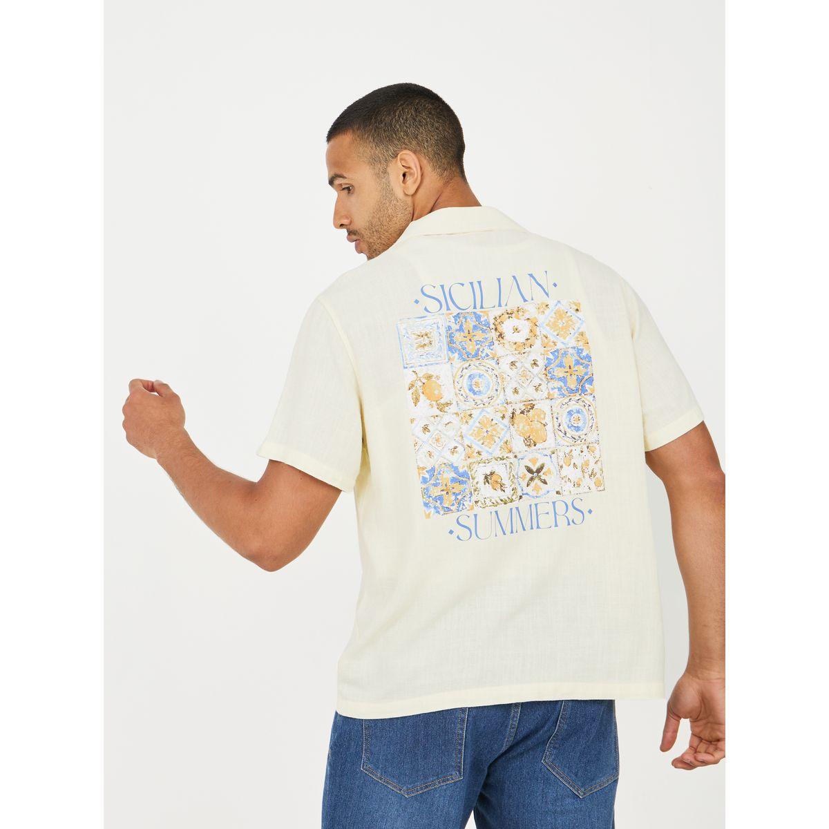 Styli Limited Premium Linen Blend Printed Resort Shirt-men-clothing-shirts-image-1