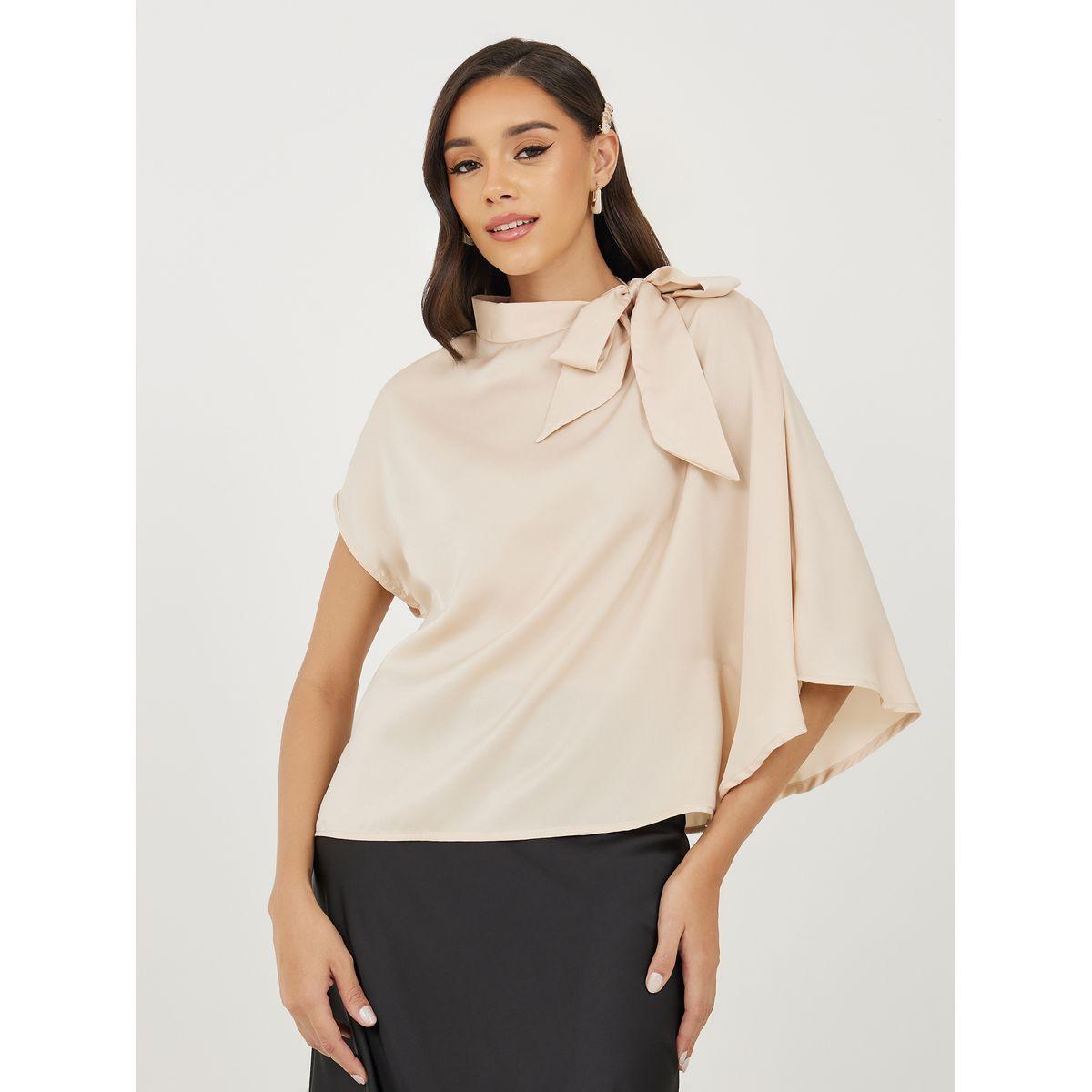 بلوزة مزينة بربطة فيونكة مع اكمام واسعة-women-clothing-shirtsandblouses-blouses-image-1