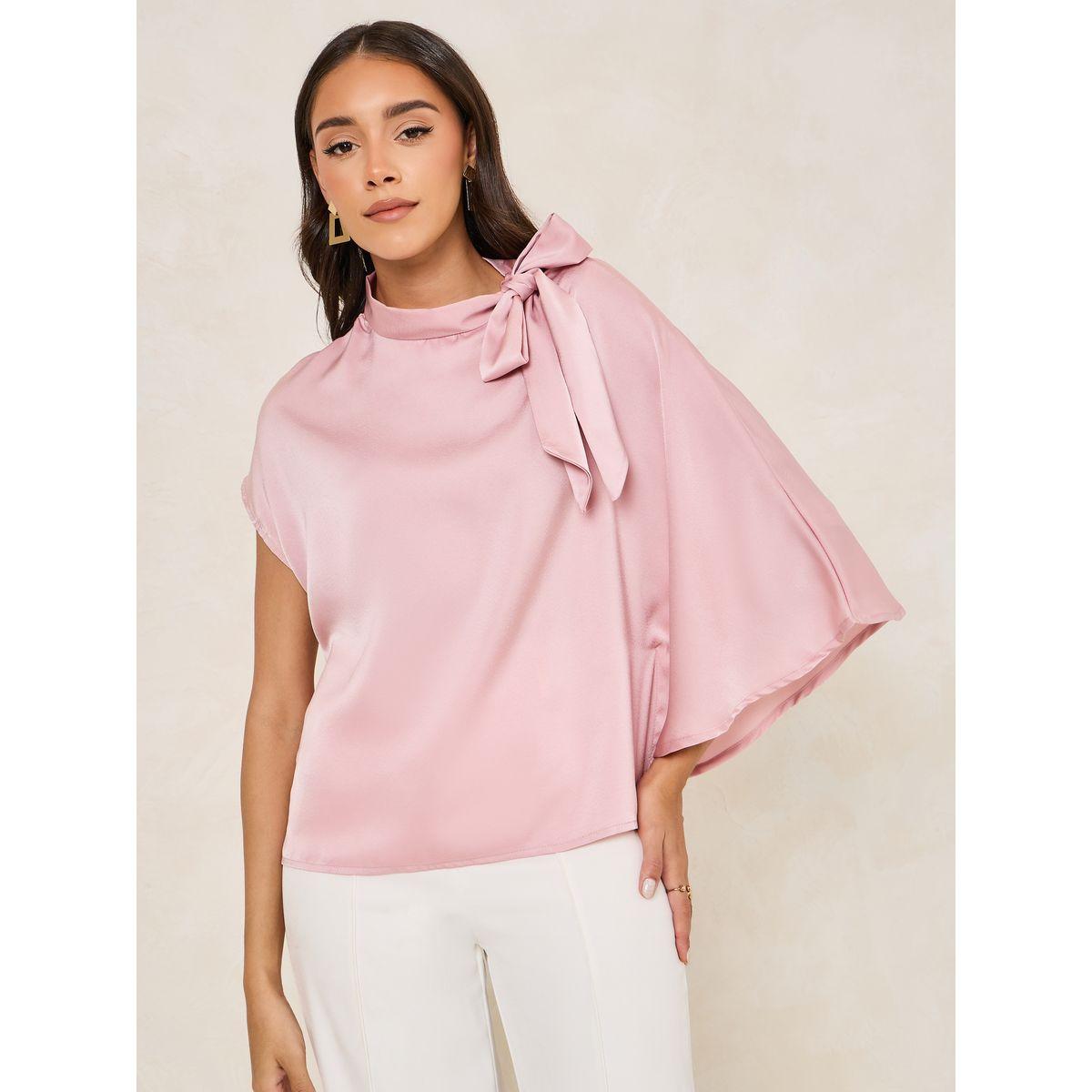 Styli Bow Tie Detail Blouse with Flared Sleeves-women-clothing-shirtsandblouses-blouses-image-1