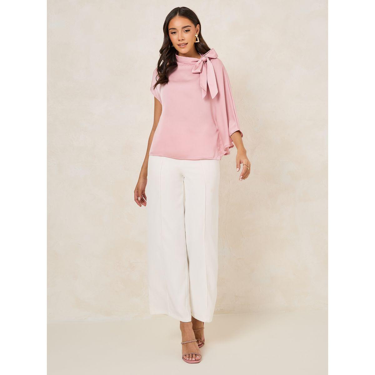 Styli Bow Tie Detail Blouse with Flared Sleeves-women-clothing-shirtsandblouses-blouses-image-2