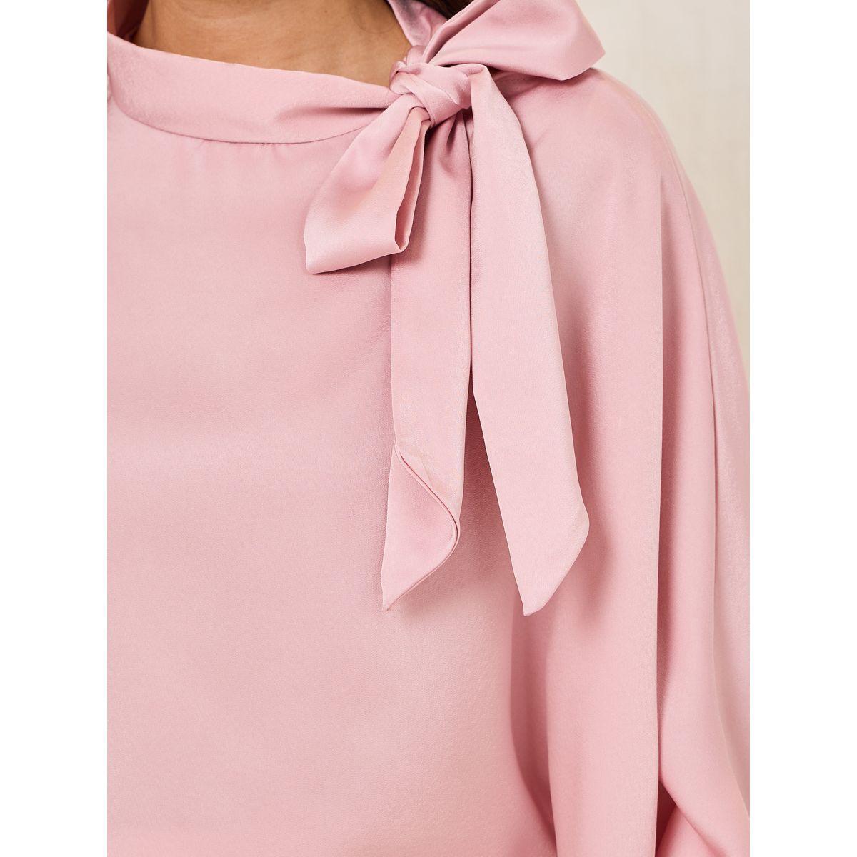 بلوزة بربطة فيونكة واكمام واسعة-women-clothing-shirtsandblouses-blouses-image-3