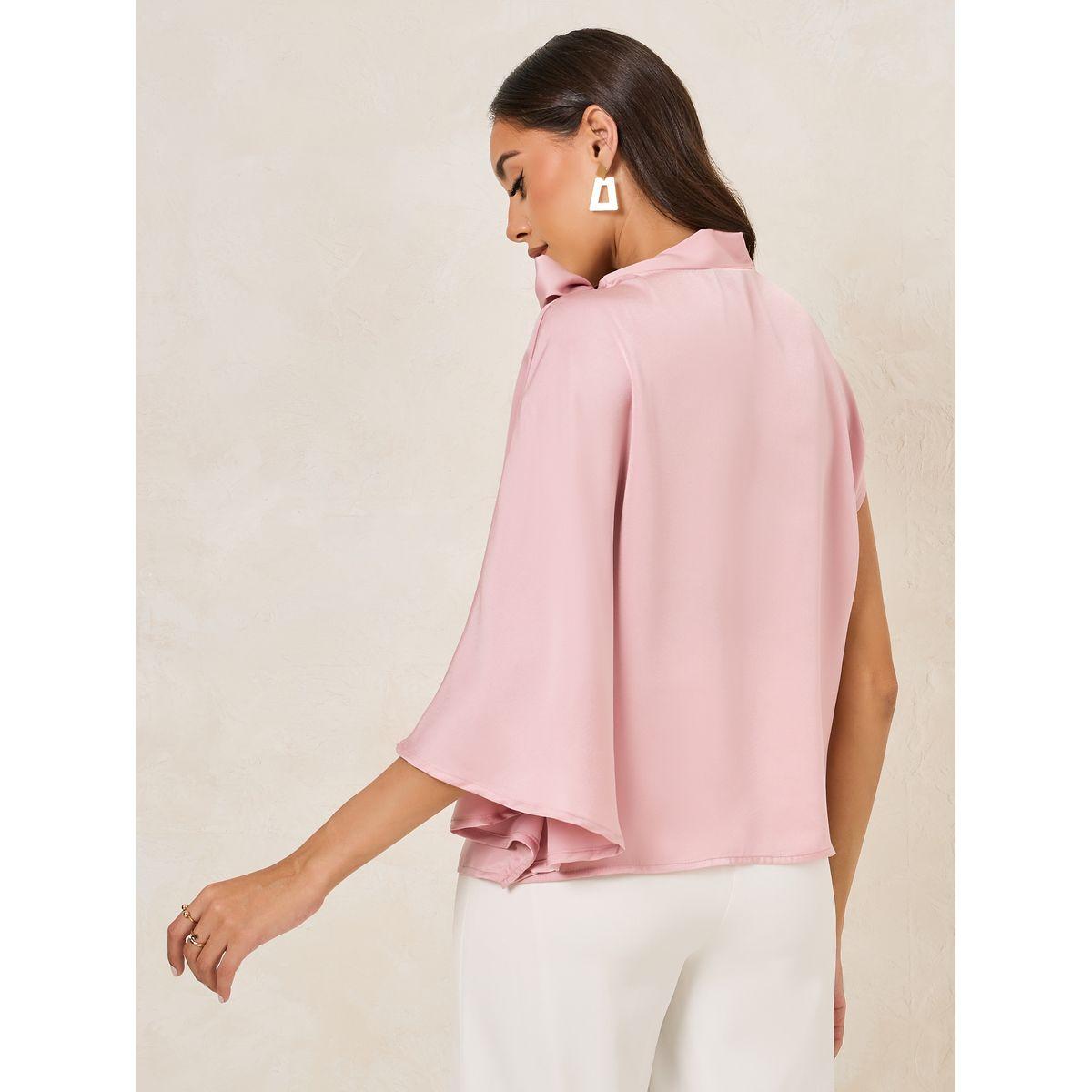 بلوزة بربطة فيونكة واكمام واسعة-women-clothing-shirtsandblouses-blouses-image-4