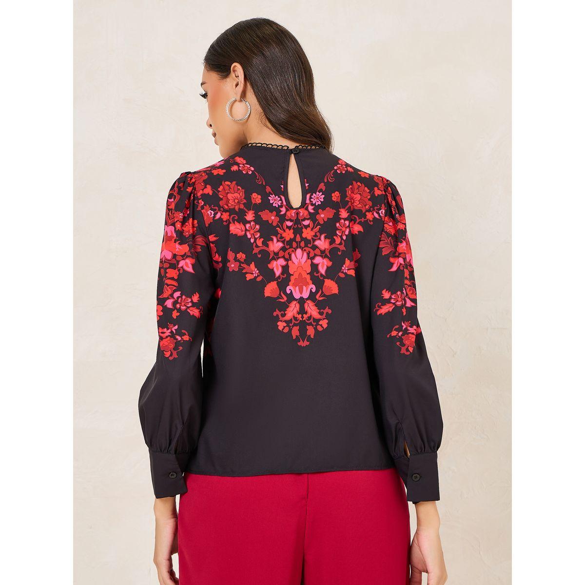 Styli Floral Print High Neck Regular Fit Blouse-women-clothing-shirtsandblouses-blouses-image-5