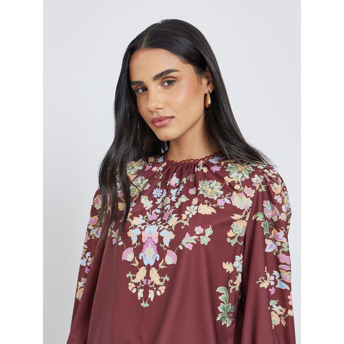 بلوزة بقصة عادية وطبعة زهور-women-clothing-shirtsandblouses-blouses-image-4
