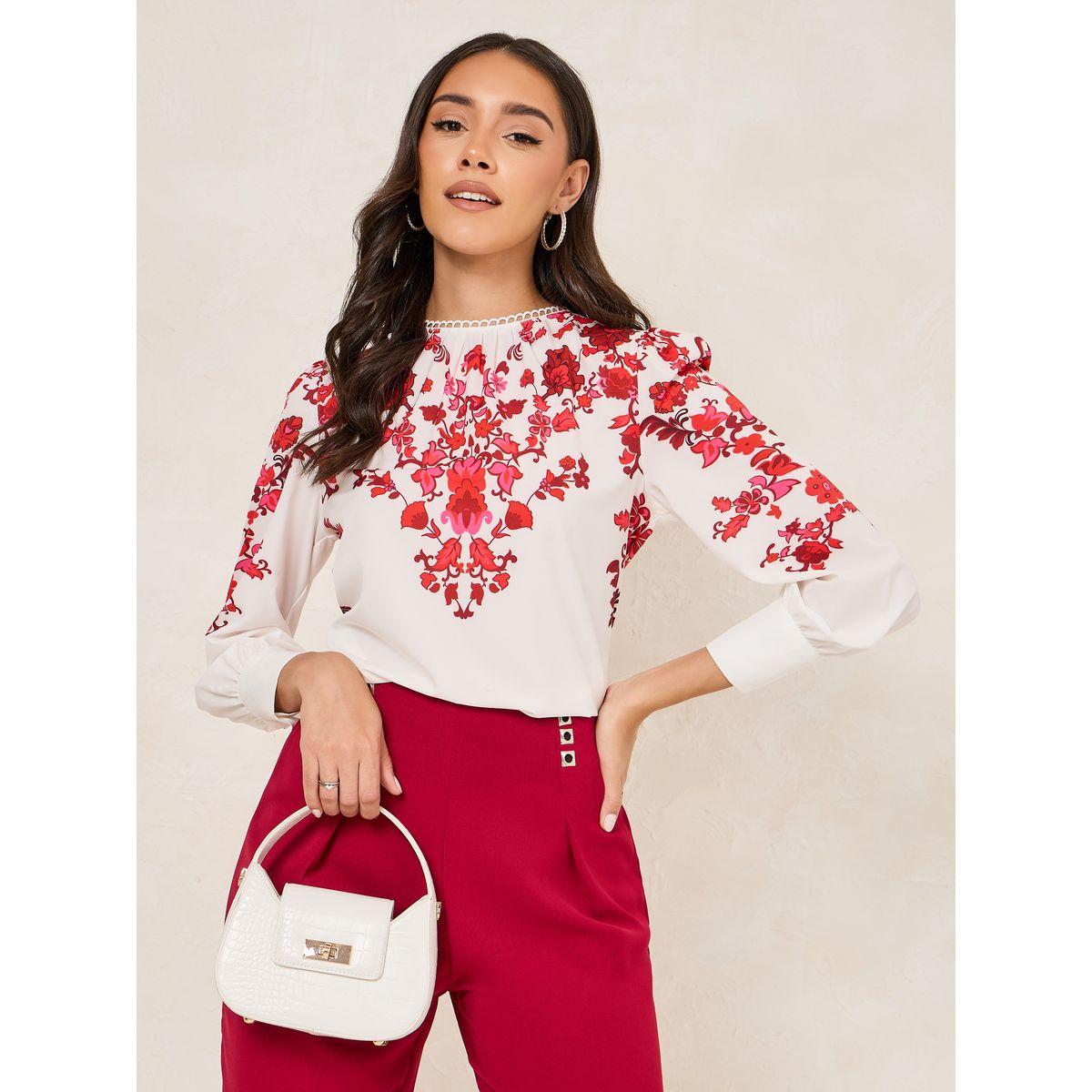 Styli Floral Print High Neck Regular Fit Blouse-women-clothing-shirtsandblouses-blouses-image-3