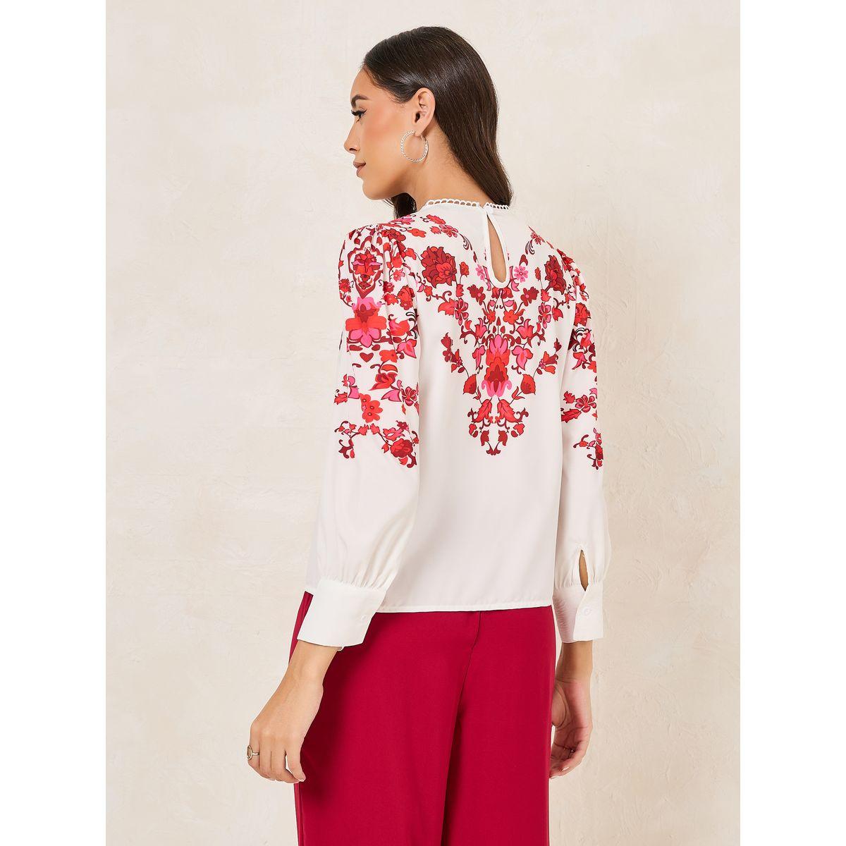 Styli Floral Print High Neck Regular Fit Blouse-women-clothing-shirtsandblouses-blouses-image-6